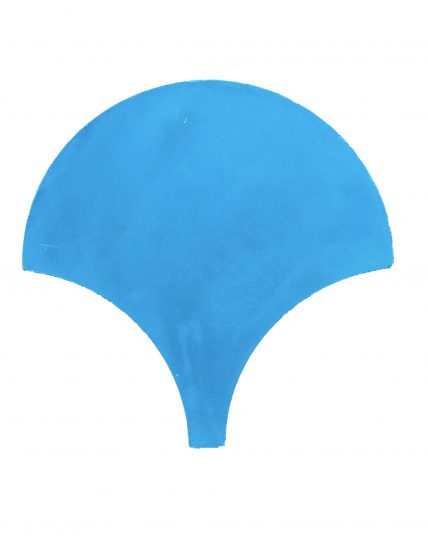 Teal Fan Encaustic Tile image