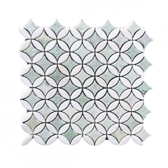 Calgary Ming Green and Thassos Honed Mosaic image