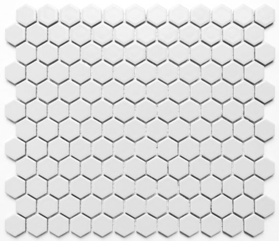 White Small Hexagon Mosaic image