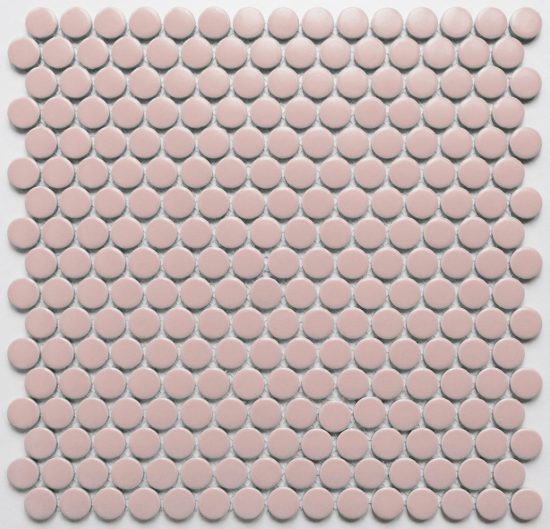 Matt Pink Penny Round Mosaic image