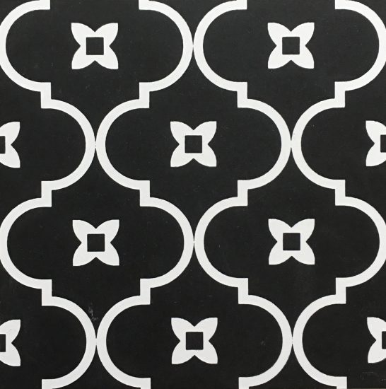 Porcelain Tile Tangier Black Background White Decor image