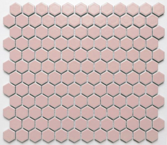 Matt Pink Small Hexagon Mosaic image