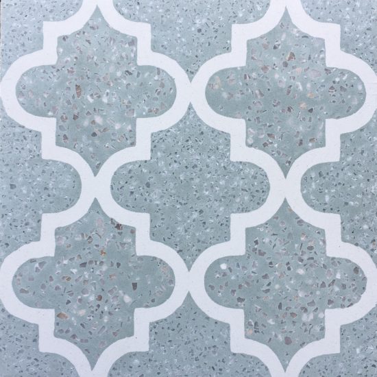 White Lantern Mint Encaustic Terrazzo Tile image
