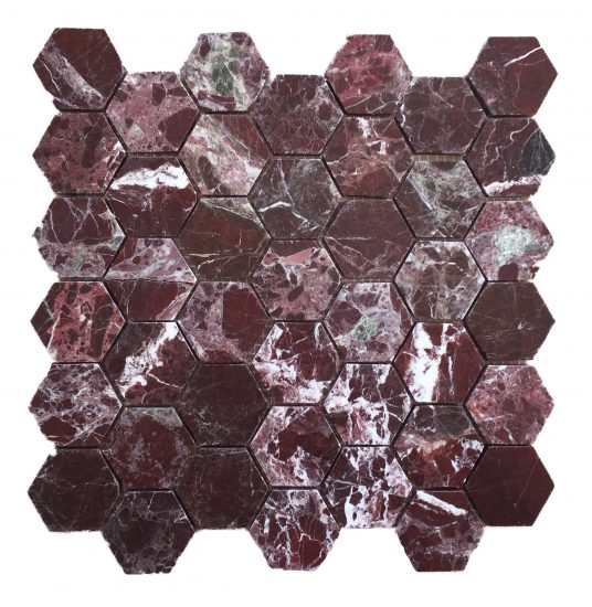 Moritz Maroon Hexagon Mosaic image