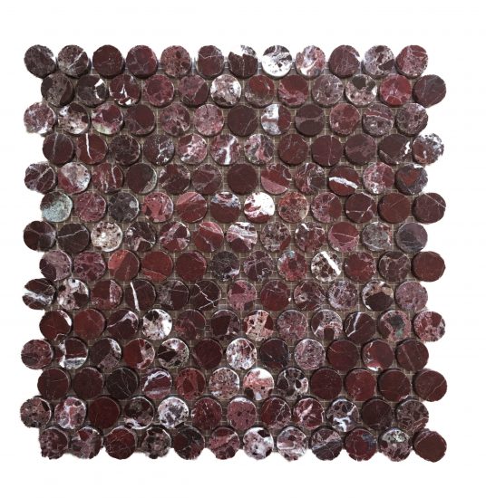 Moritz Maroon Penny Round Mosaic image