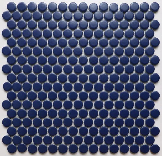 Cobalt Matt Penny Round Mosaic image