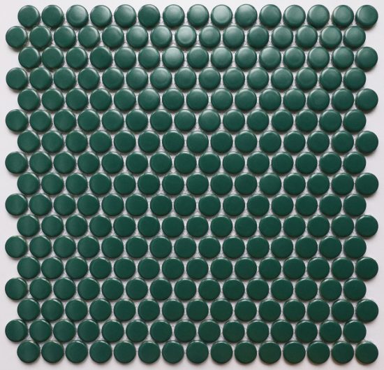 Moss Matt Penny Round Mosaic image