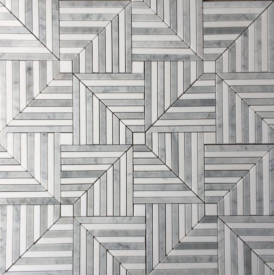 Chicago Carrara with Thassos Honed Mosaic image