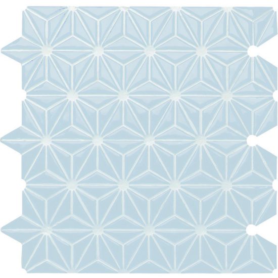 Mini Triangle Light Blue Gloss Mosaic image
