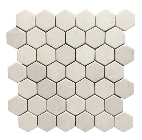 Crema Marfil Tumbled Hexagon Mosaic image