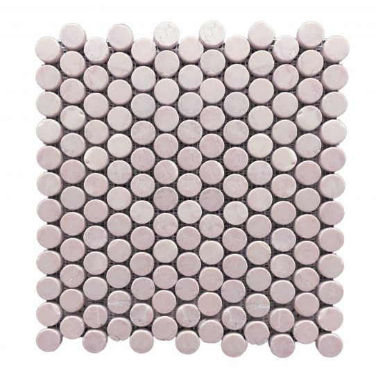 Rosso Crema Tumbled Penny Round Mosaic image