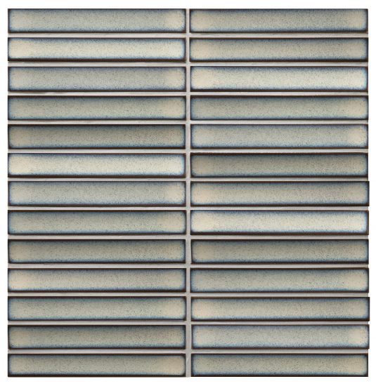 Raku Faint Green Gloss Finger Mosaic image