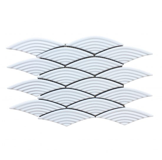 Ogi White Gloss Fan Mosaic image