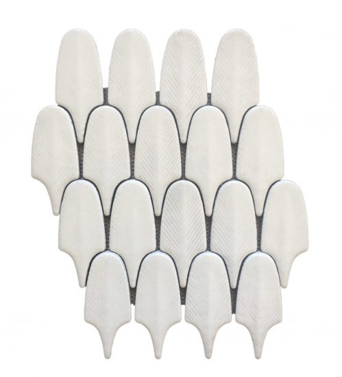 Fyllo Leaf Gloss White Mosaic image