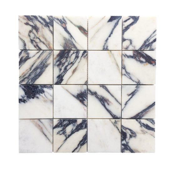 Calacatta Viola Marble Honed Square Mosaic image