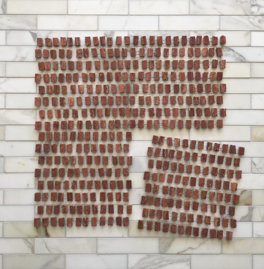 Mini Fiorano Red Travertine Honed Mosaic image