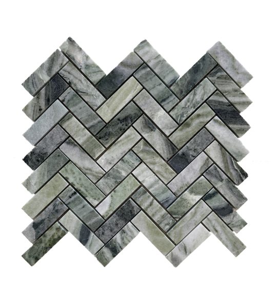 Fontana Verde Herringbone Honed Mosaic image