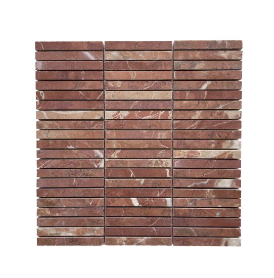 Rojo Alicante Finger Honed Marble Mosaic image