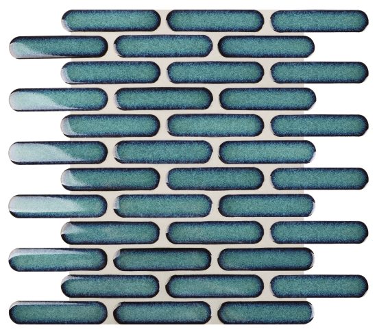 Bounty Oval Dark Green Gloss Mosaic image