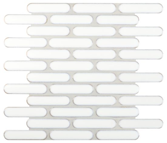 Bounty Oval Vintage White Gloss Mosaic image