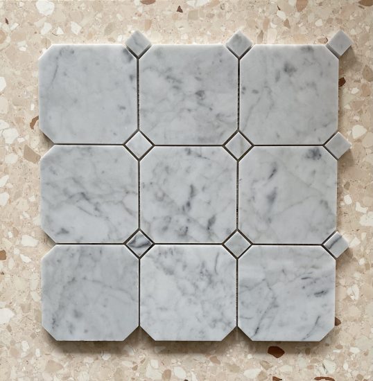 Carrara Large Octagon Dot Honed image