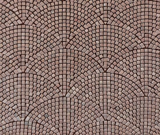 Rosso Crema Tumbled Mini Fan Marble Mosaic image