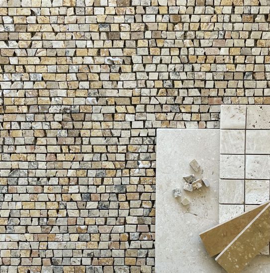 Domenico Travertine Rustic Mosaic Honed image