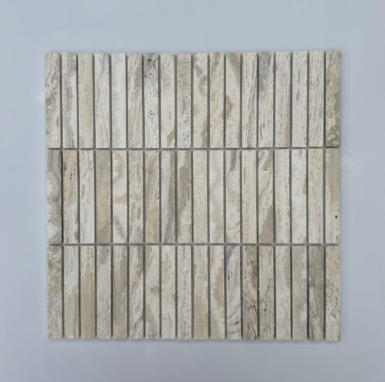 Travertine Extra White Finger Mosaic image