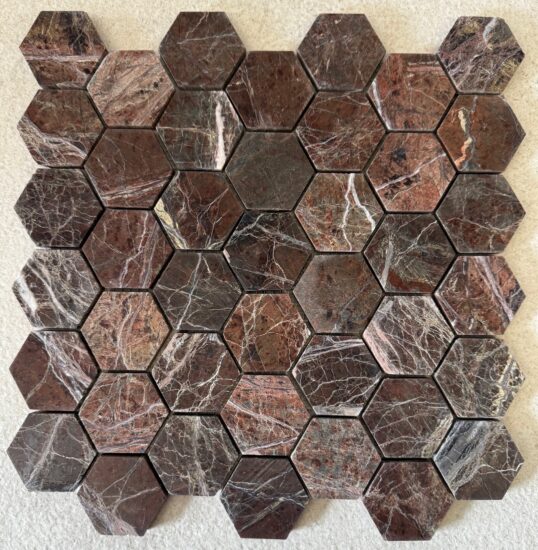 Boston Brown Honed Hexagon Mosaic image