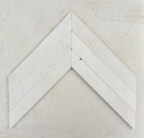 Ariana Cream Sandblasted Chevron Tile image