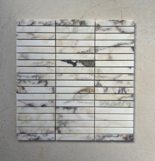 Calacatta Lilac Honed Finger Mosaic image