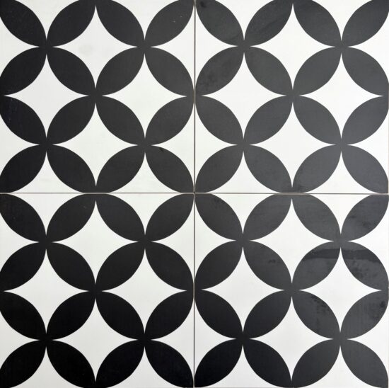 Porcelain Tile Petal Black White Background image